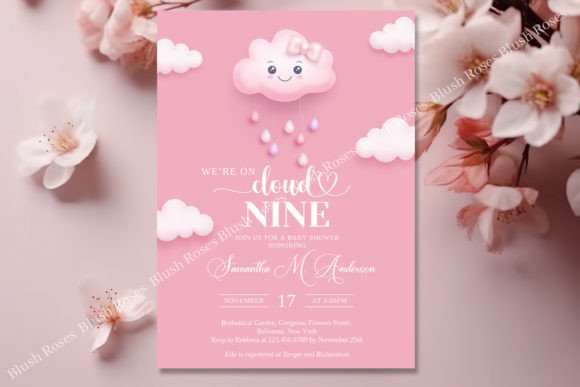 Download We're on Cloud Nine Baby Shower Invite - Shower Collection