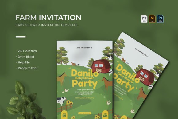 Download Farm - Baby Shower Invitation - Shower Collection