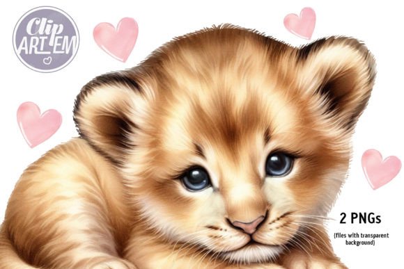 Download Baby Lioness Lion for Baby Shower 2 PNGs - Shower Collection