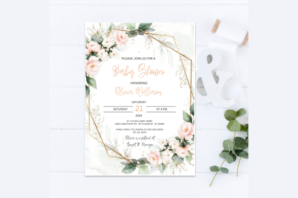 Download Elegant Baby Shower Invitation - Shower Collection