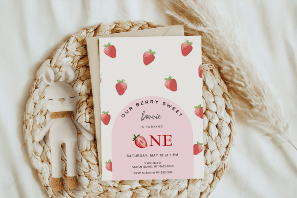 Download Strawberry Baby Shower Invitation Templa - Shower Collection