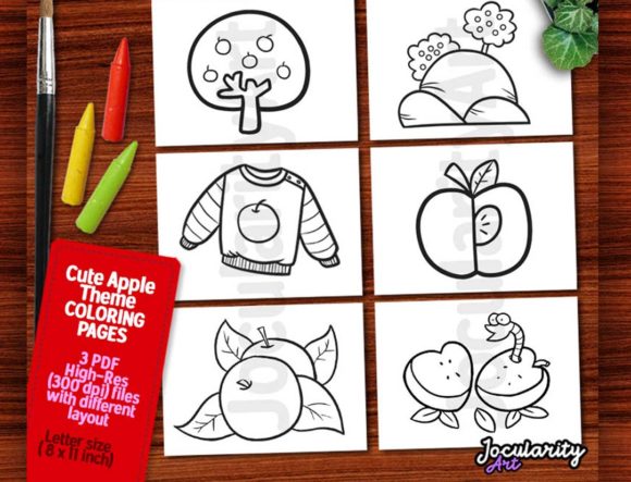 Download Cute Printable Apple Theme Coloring Page - Cute printable Collection