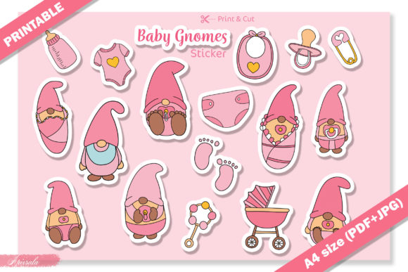 Download Baby Gnome Baby Shower Printable Sticker - Shower Collection