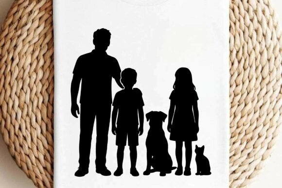 Download Dad Son Daughter Cat Dog Clipart Vector - Cat dog clipart Collection