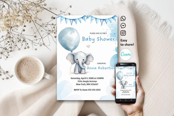 Download Cute Elephant Baby Shower Invitation - Shower Collection