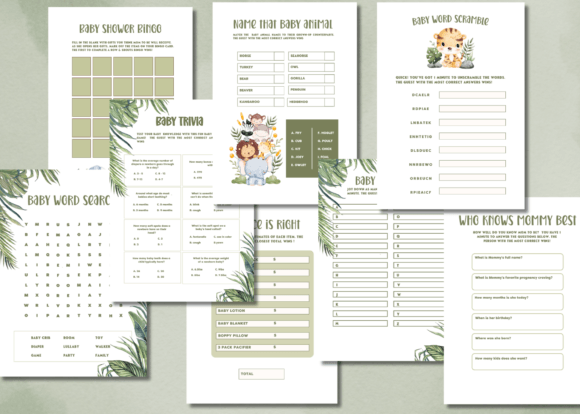 Download Safari Baby Shower Printable Game Cards - Shower Collection
