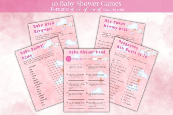 Download Modern Baby Shower Games Bundle - Shower Collection