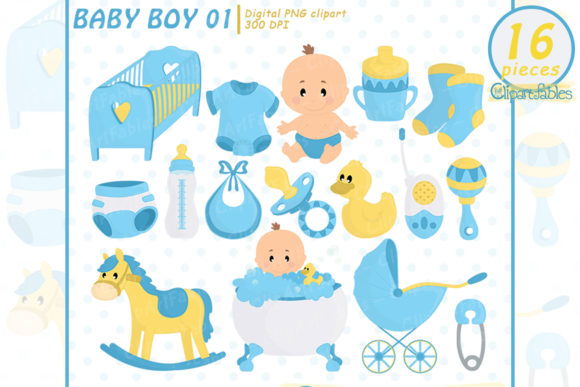 Download Cute Baby Boy, Baby Shower Clipart - Shower Collection