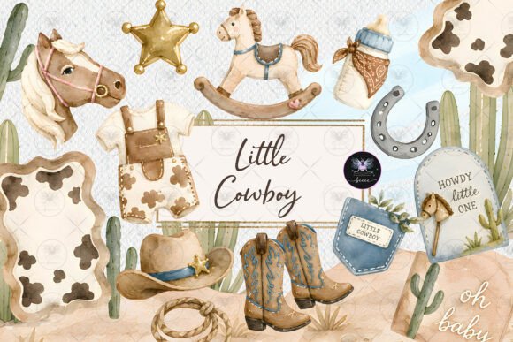 Download Little Cowboy Baby Shower Clipart - Shower Collection
