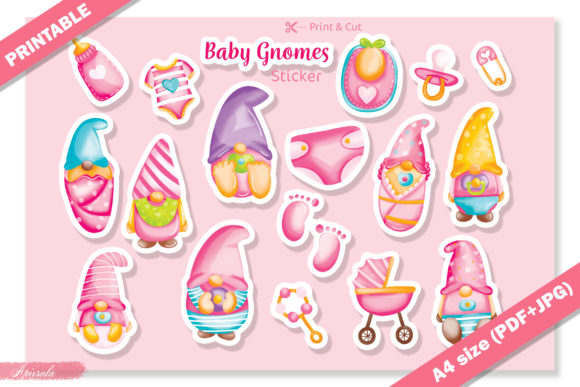Download Baby Gnome Baby Shower Printable Sticker - Shower Collection
