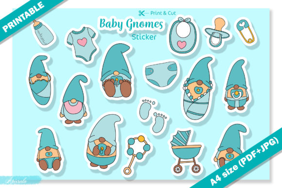 Download Baby Gnome Baby Shower Printable Sticker - Shower Collection