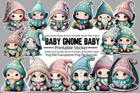Download Baby Gnome Baby Shower Printable Sticker - Shower Collection