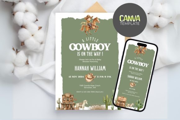 Download Cowboy Baby Shower Invitation Template - Shower Collection