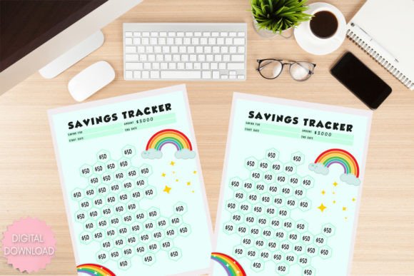 Download Money Saving Tracker Cute Printable PDF - Cute printable Collection