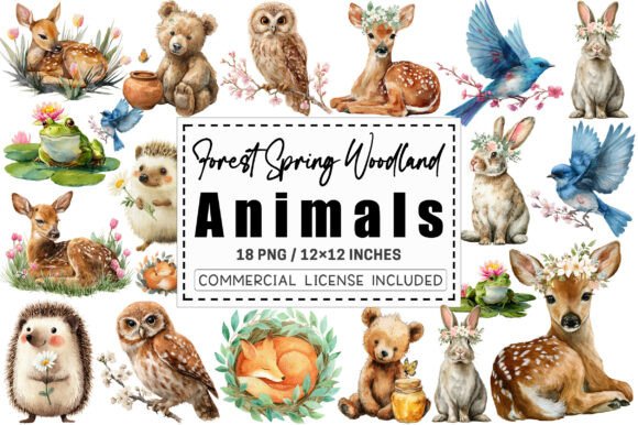 Download Forest Spring Woodland Animals Clipart. - Premium Resources
