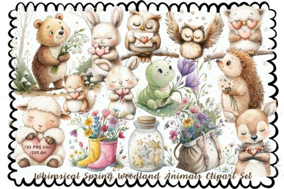 Download Whimsical Spring Woodland Animals Clipar - Spring woodland animals Collection