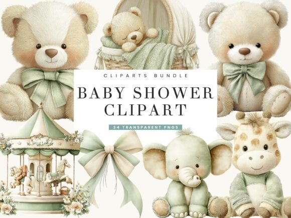 Download Baby Shower Clipart Bundle - Shower Collection