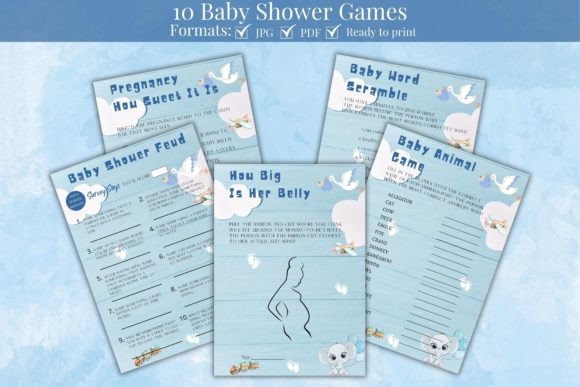 Download Modern Baby Shower Games Bundle - Shower Collection